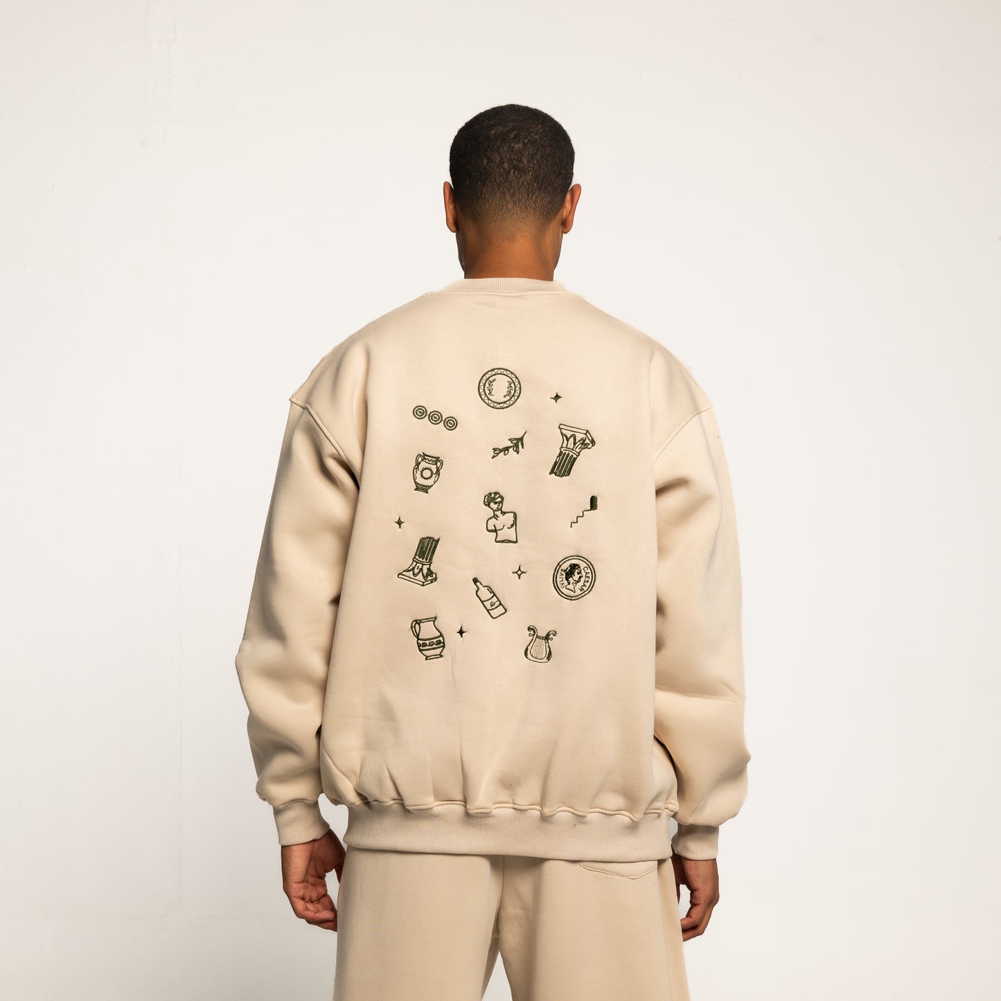 Beige "Scattered`' Crew Neck