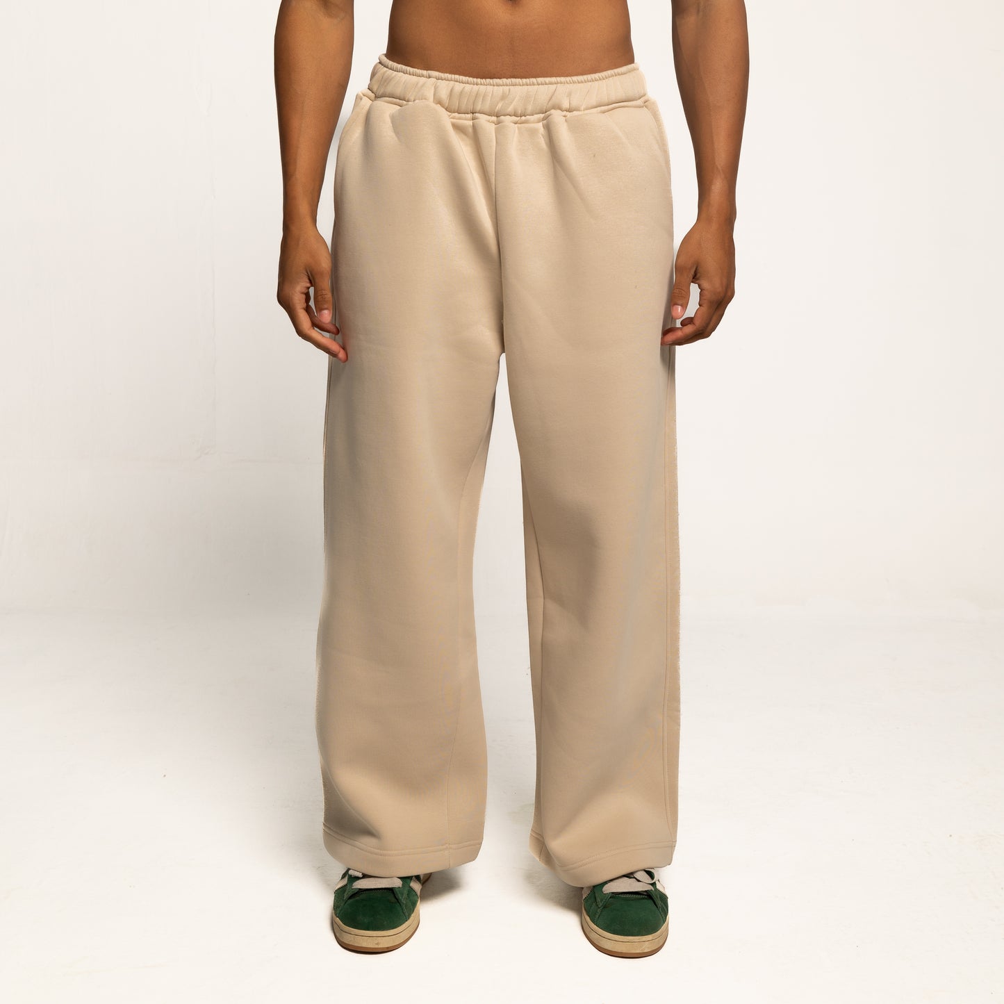 Beige Wide Leg Pants