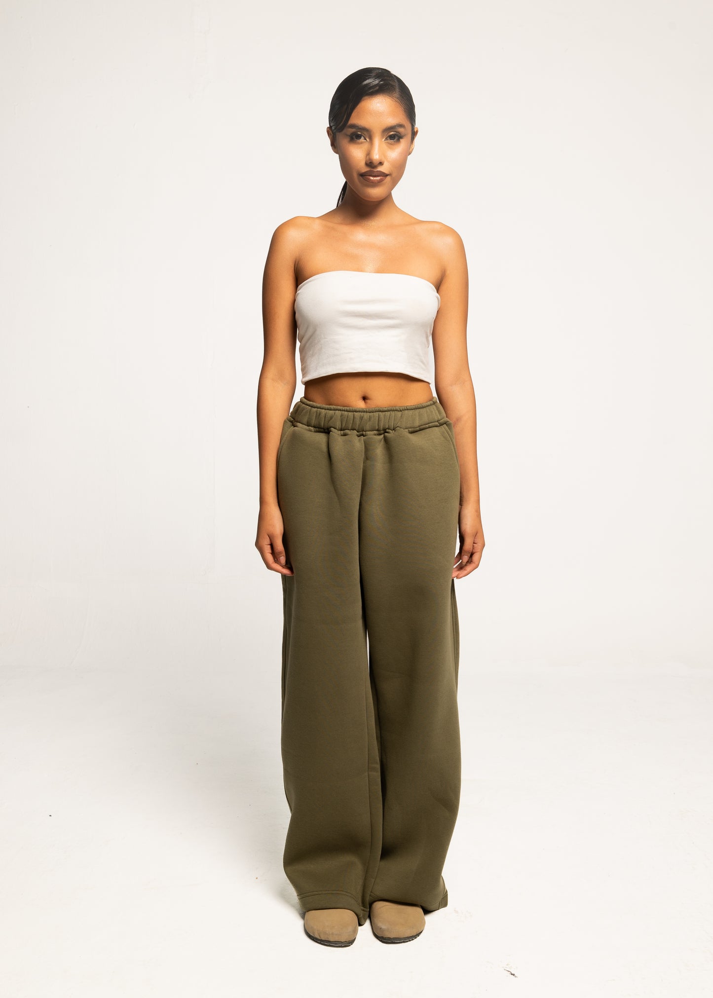 Olive Wide Leg Pants