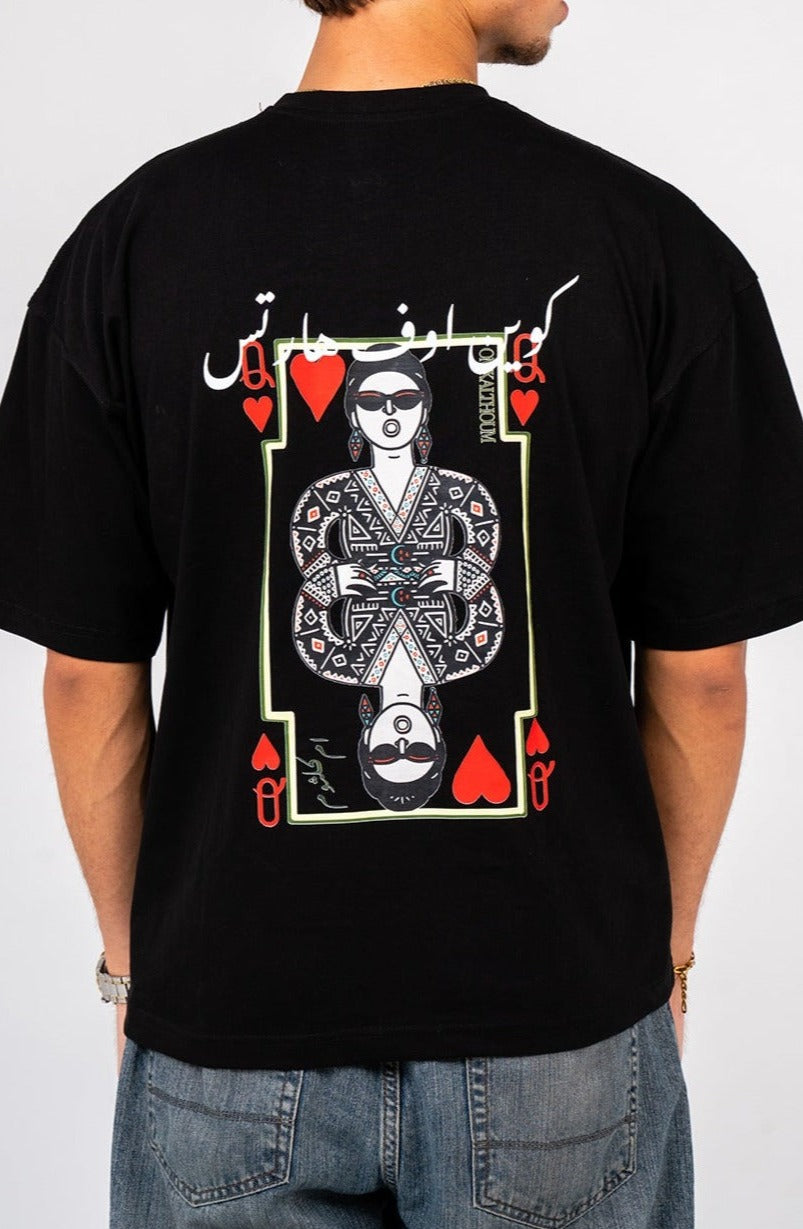 Black Queen of Hearts Tee - Main Image