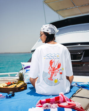 The White “Lobster O’Clock” Tee